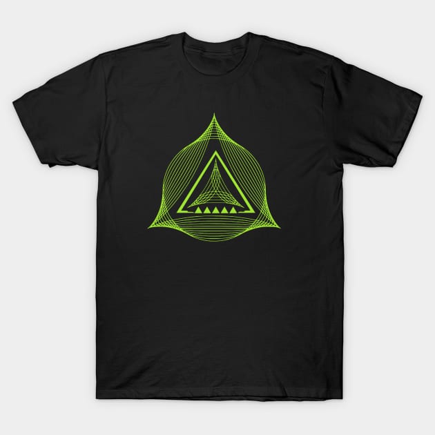 Triangle Green Pattern T-Shirt by LAMCREART